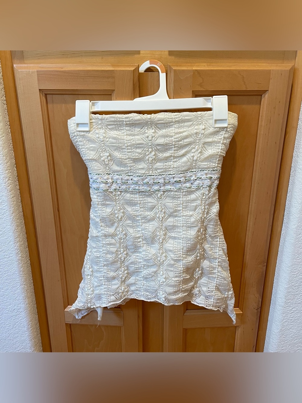 Full Tilt Y2K White Cream Lace Strapless Corset Tube Top Size Medium